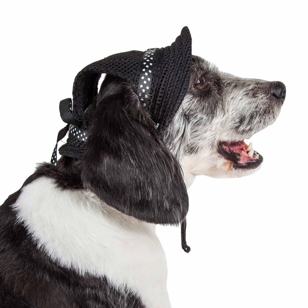 Pet Life Sea Spot Sun' Uv Protectant Adjustable Fashion Mesh Brimmed Dog Hat Cap