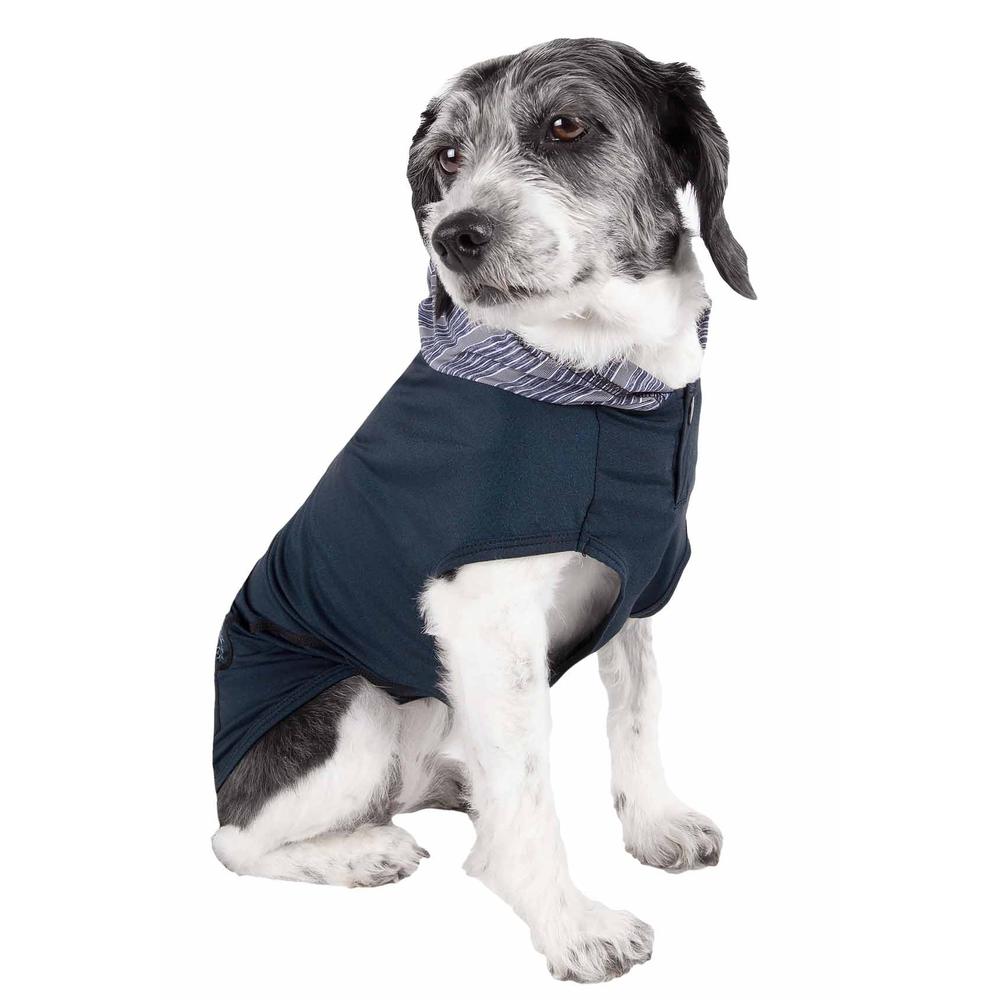 Pet Life Active 'Pull-Rover' Premium 4-Way Stretch Two-Toned Performance Sleeveless Dog T-Shirt Tank Top Hoodie