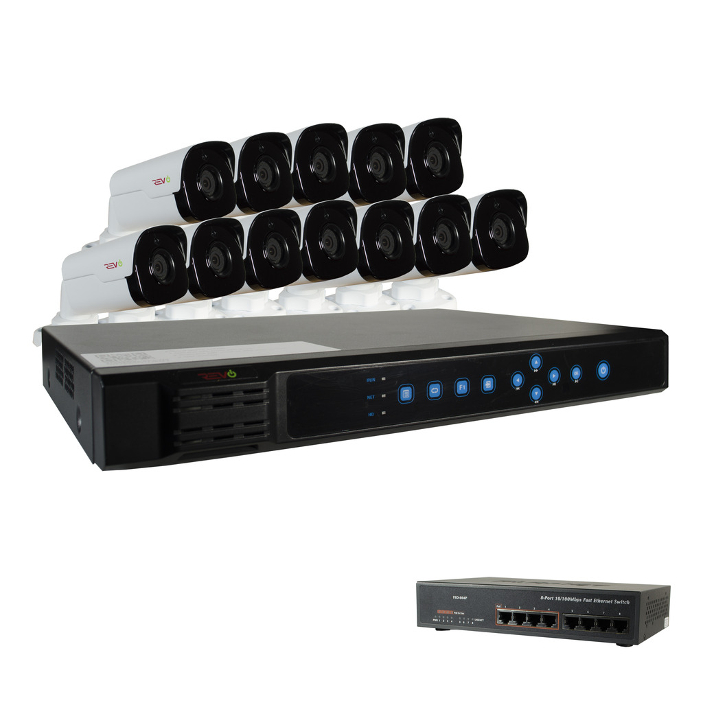 Revo Ultra HD 16 Ch. 4TB NVR Surveillance System with 12 4 Megapixel Bullet Cameras