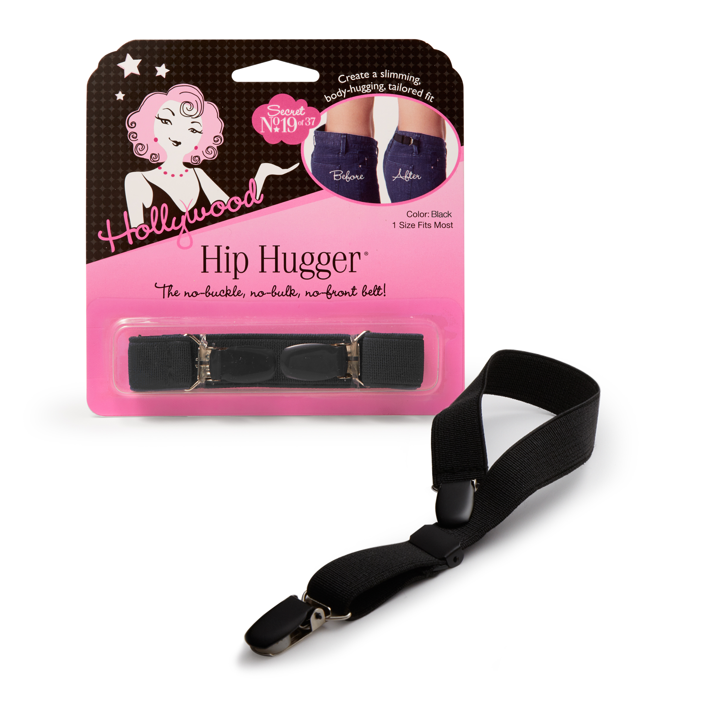 Hollywood Fashion Tape Black Adjustable Fit Hip Hugger, 1 Ct.
