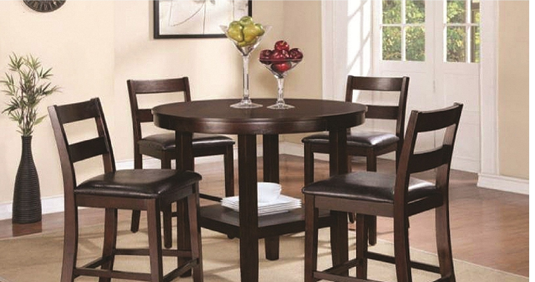 19001-TRD4 - 5 Piece Counter High Dining Set (Dining Table and 4 ...