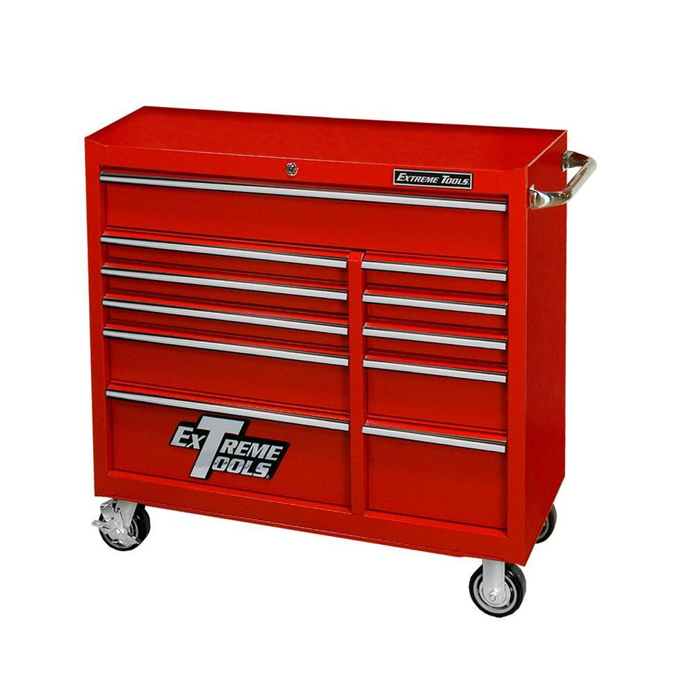 Extreme Tools 41" Deluxe Portable Workstation® Roller Cabinet 24" Deep in Textured Red