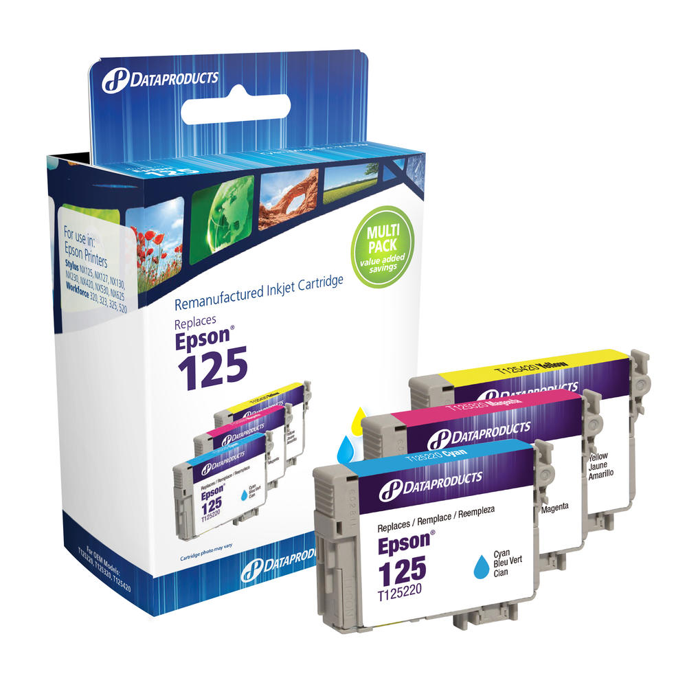 Dataproducts DPCT125CMY Remanufactured Inkjet Cartridge for Epson 125 - CMY Color Ink 3-Pack