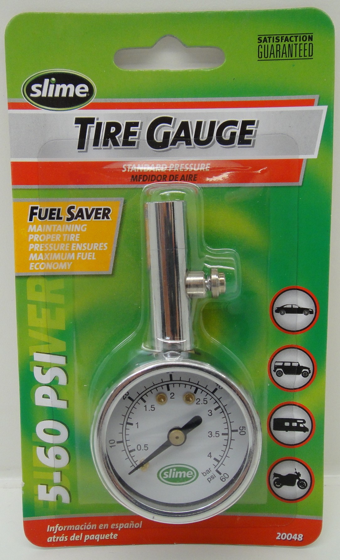 Slime Tire Gauge with Pressure Release Valve