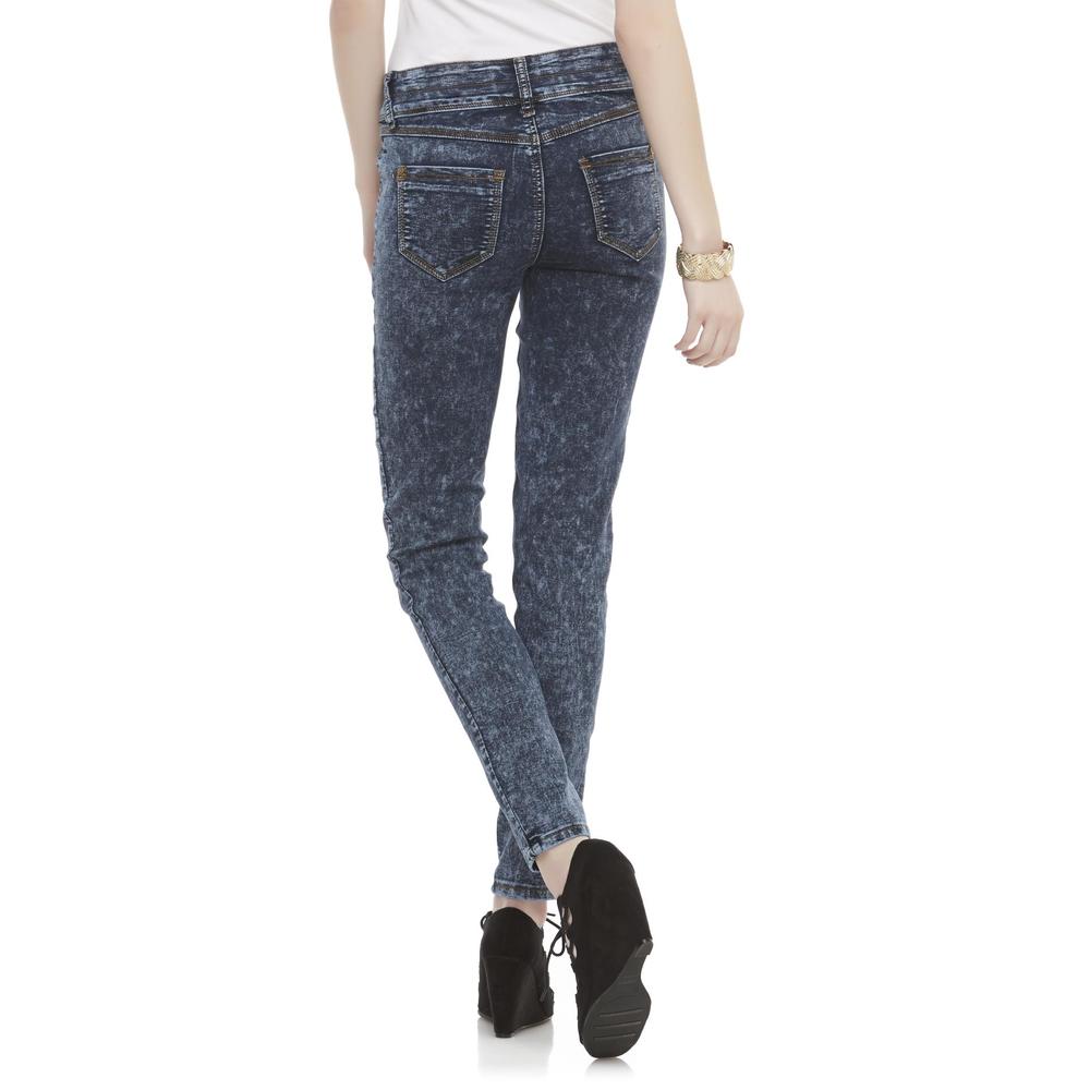 One 5 One Women's French Terry Skinny Jeans - Acid Wash