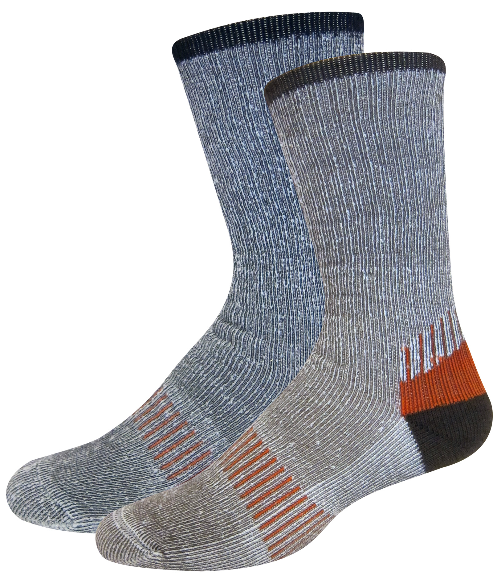 SuperBilt Mens Acrylic Blend Crew Sock 2 Pair Pack Assorted Colorways