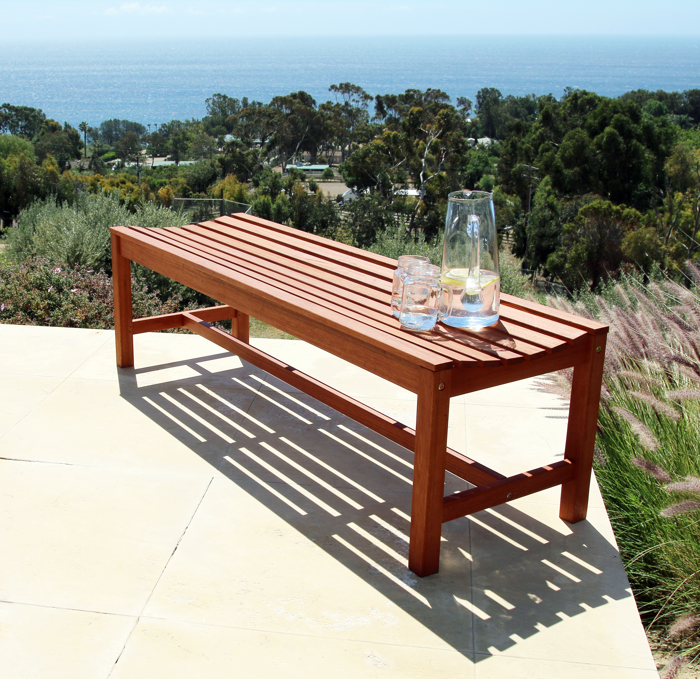 Vifah 5 ft. Wood Backless Bench