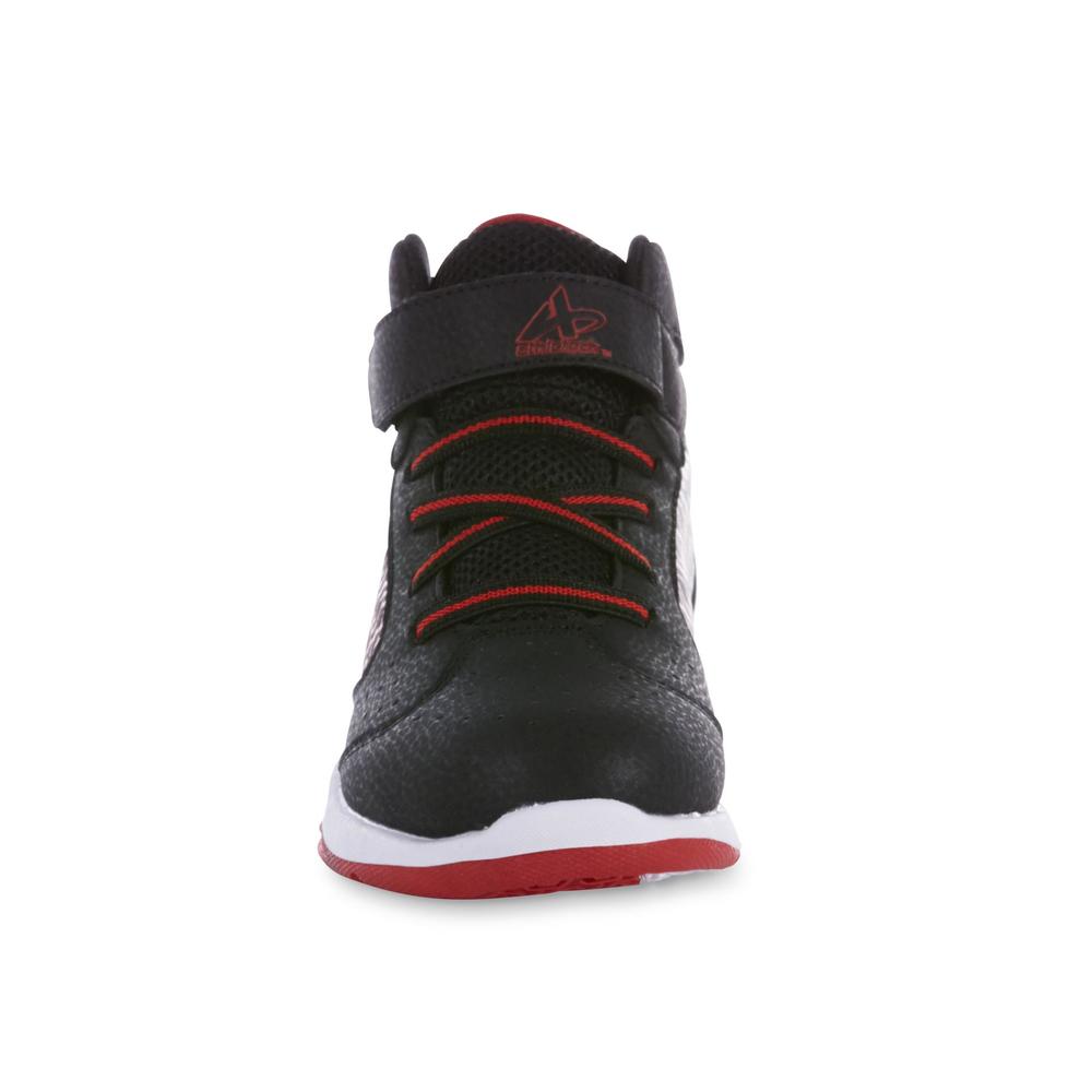 Athletech Boy's Cipher High-Top Black/Red Basketball Shoe