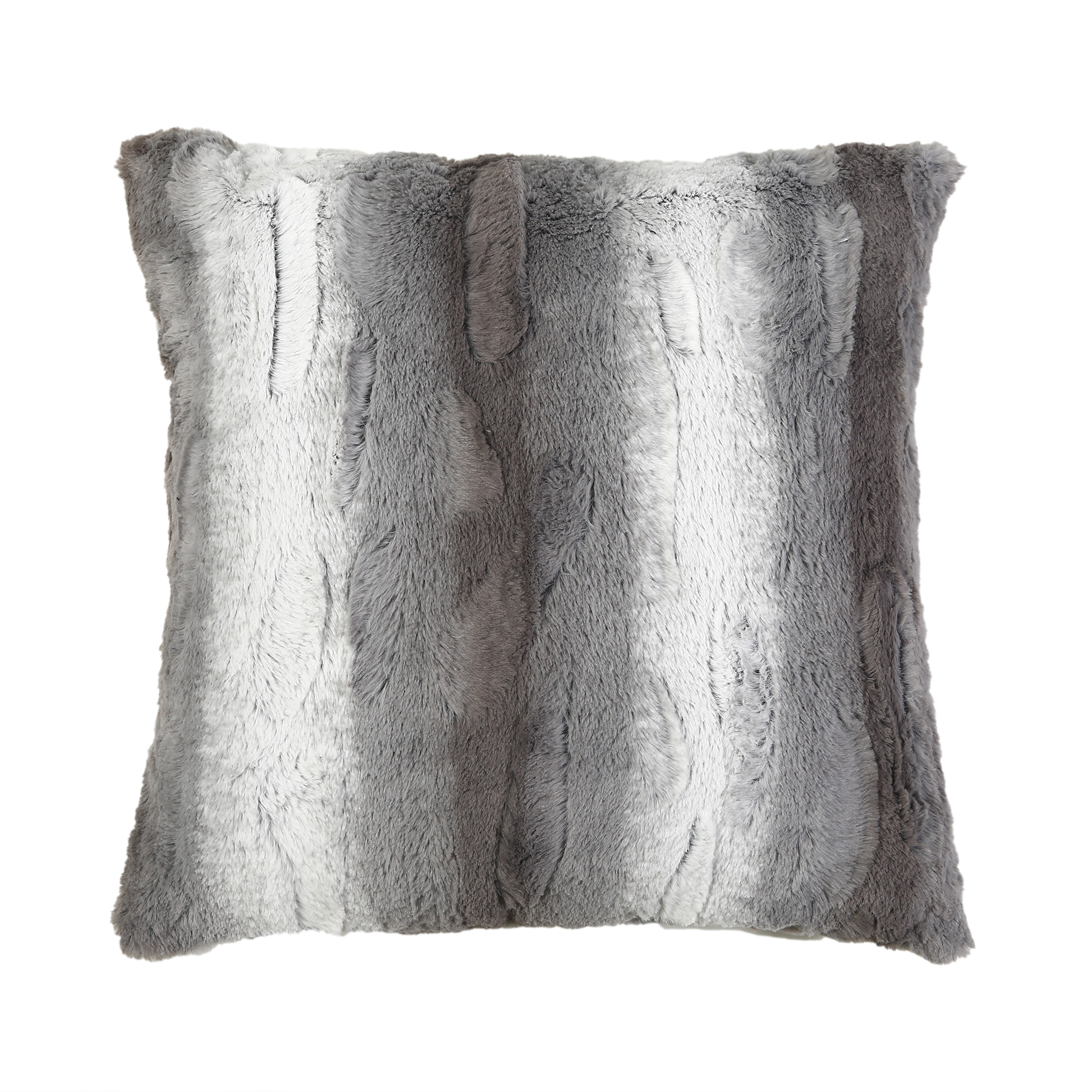 Faux Fur Gray Decorative Pillow
