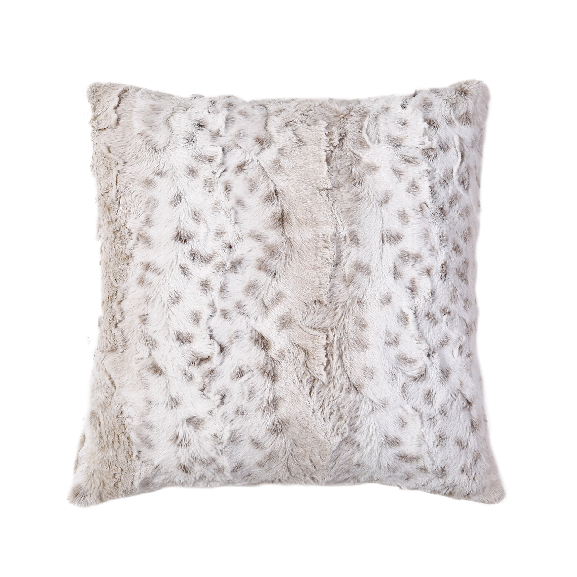 Faux Fur Snow Leopard Decorative Pillow