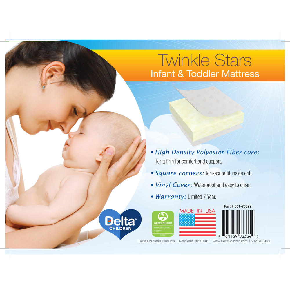 Delta Children Twinkle Stars Crib & Toddler Mattress