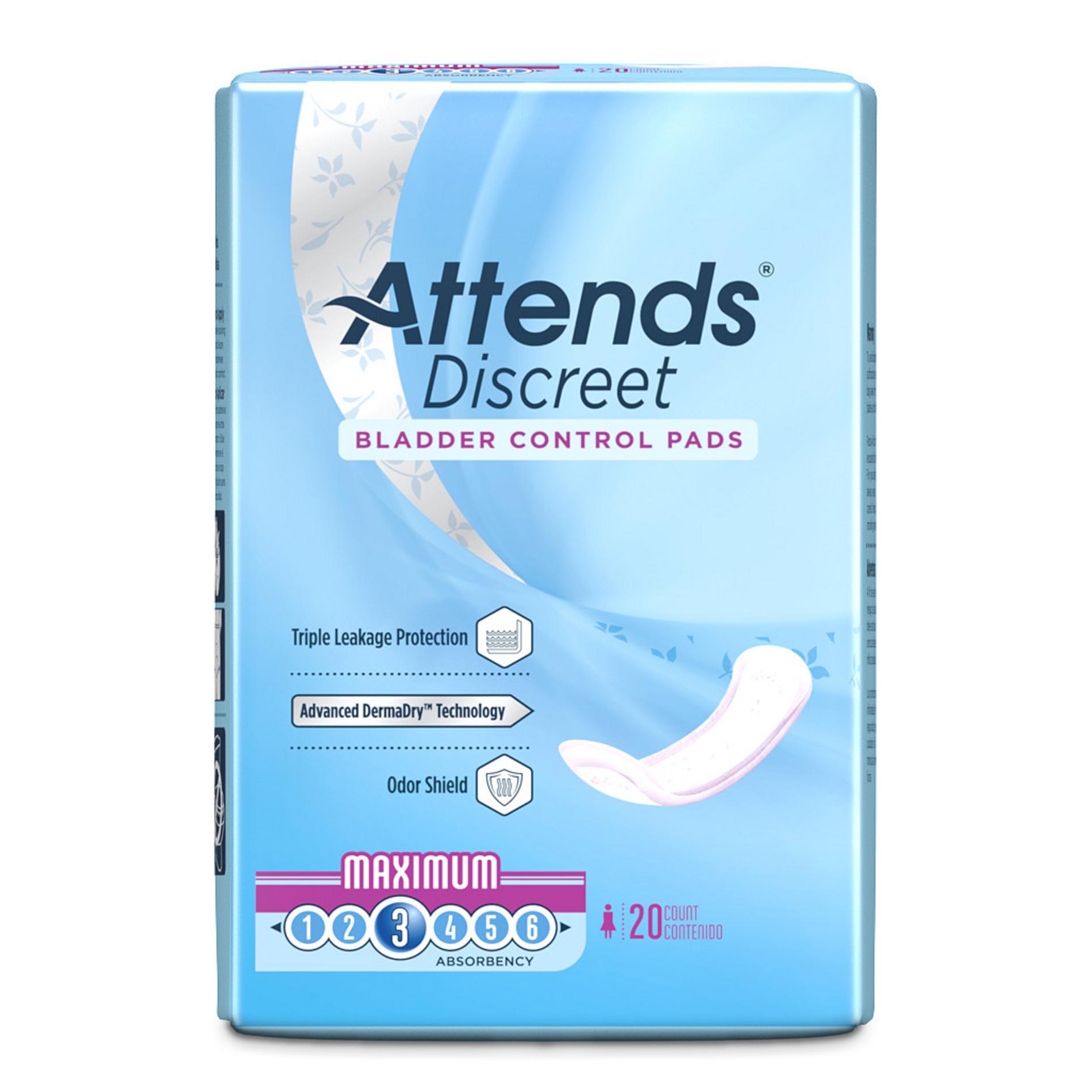 Attends Discreet Bladder Control Pads, 20 Count