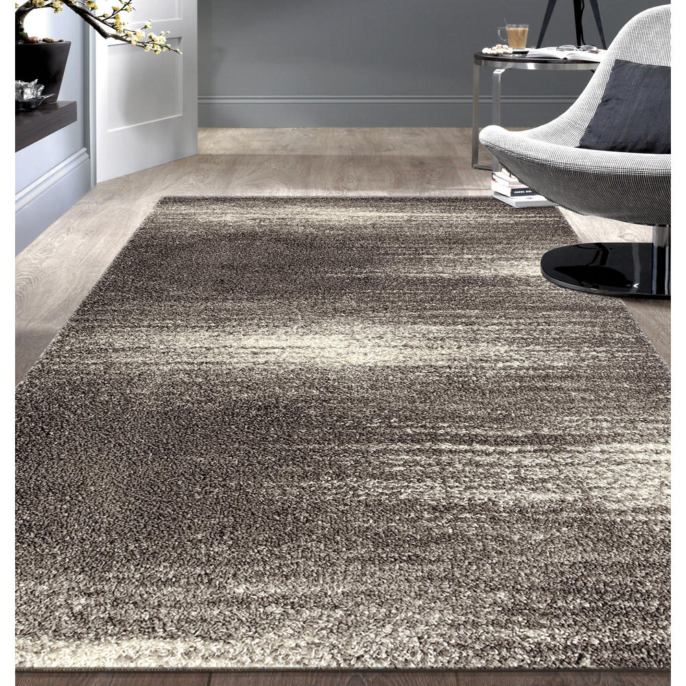 World Rug Gallery Florida Shag Contemporary Ombre Shag 2828 Gray Area ...