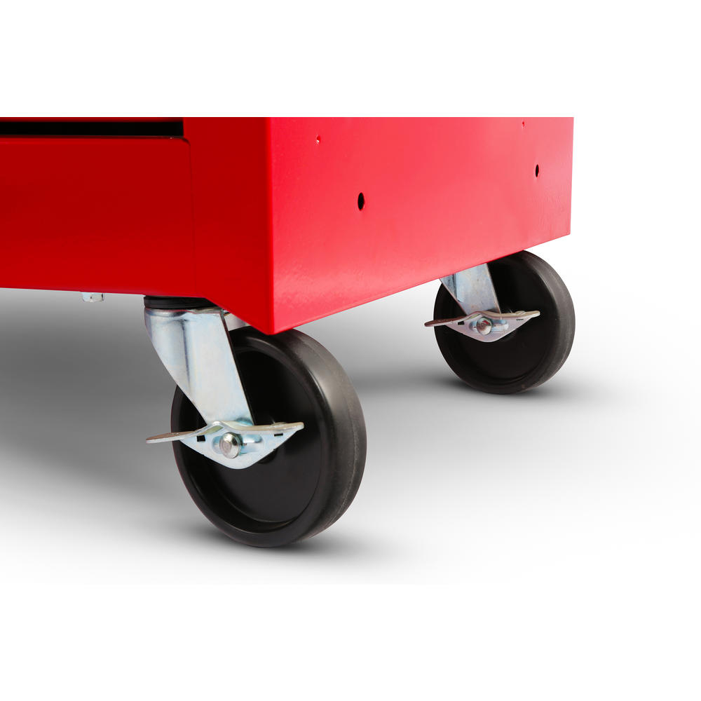International 27 in. 3-Drawer Ball Bearing Slides Roller Cabinet, Red.