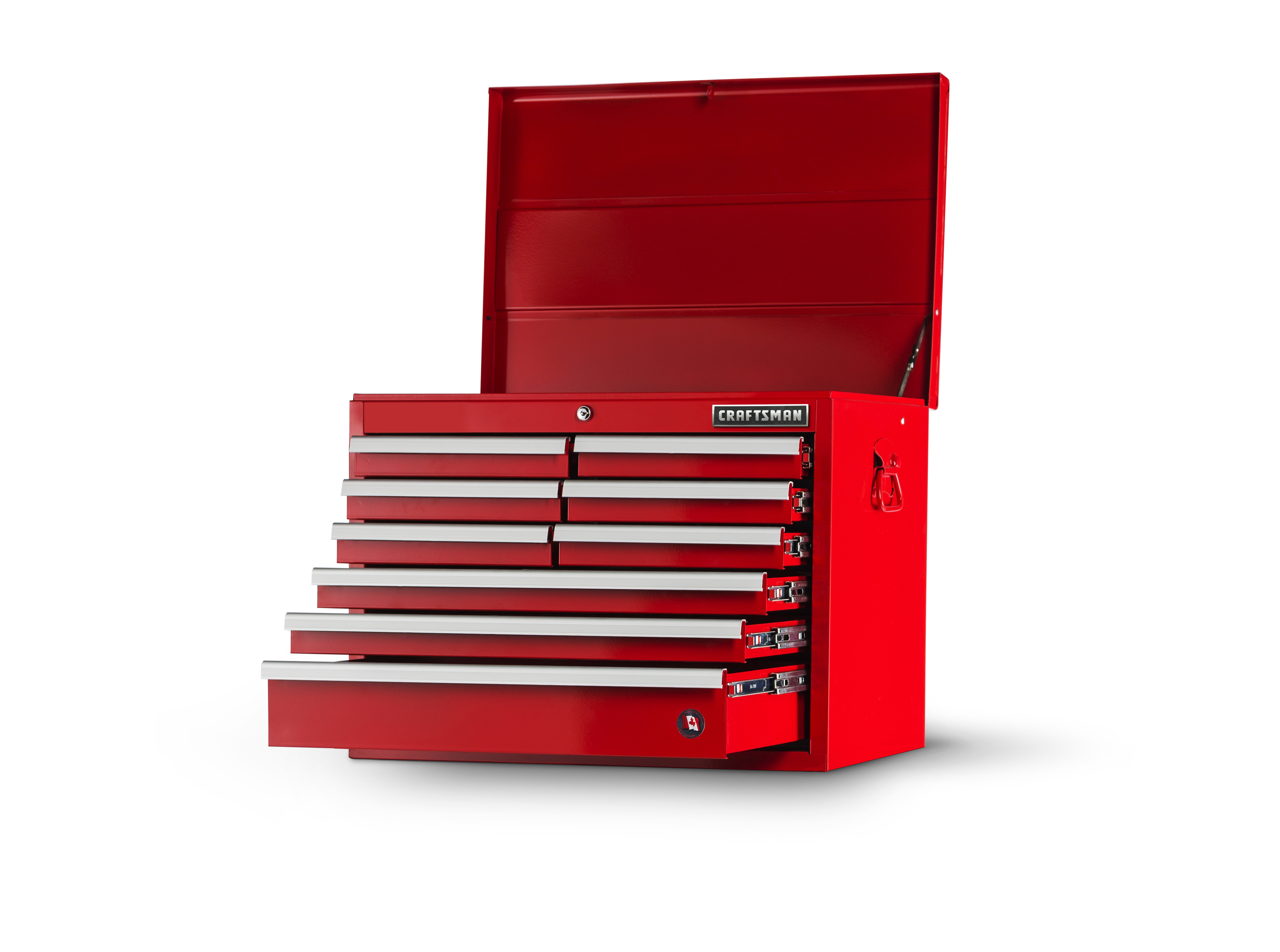 Craftsman 27 in. 9-Drawer STD Duty Ball Bearing Slides Top Chest, Red