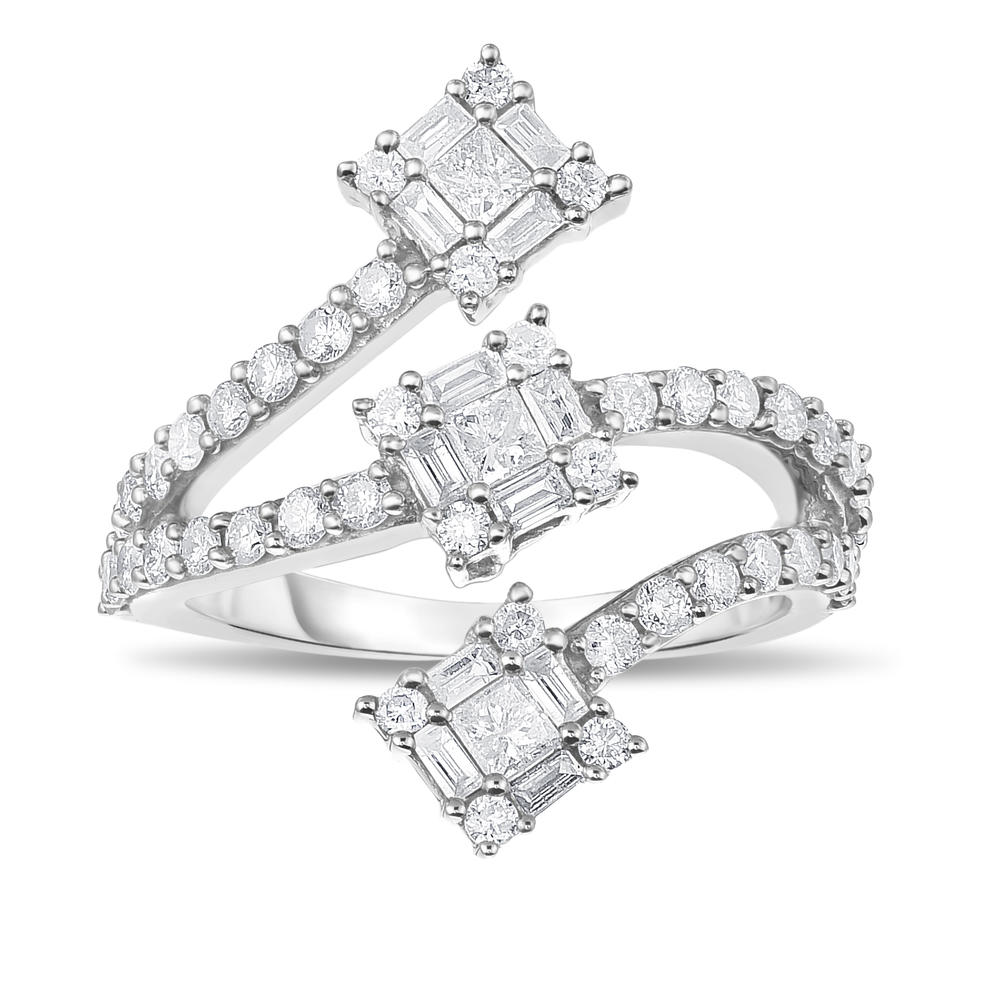 Tradition Diamond 10K White Gold 1.00CTTW Certified Diamond Anniversary Ring - Size 7 Only