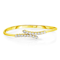 Natalia Drake Gold over Silver 1/4CTTW Diamond Bangle Bracelet