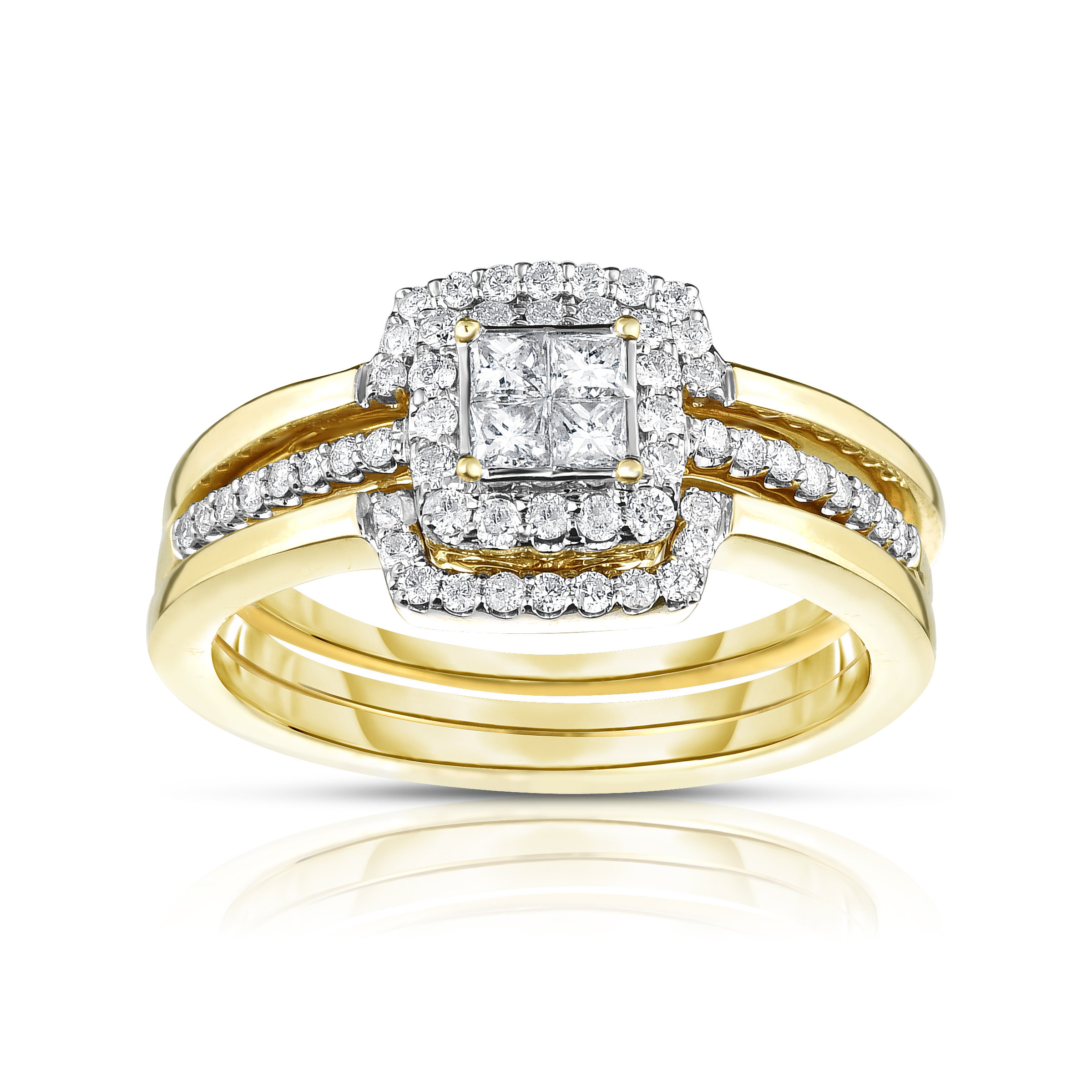Tradition Diamond 10k Yellow Gold 1 2 Cttw Certified Diamond 3 Piece Bridal Ring Set Size 7 Only Yellow Gold Clear Shefinds