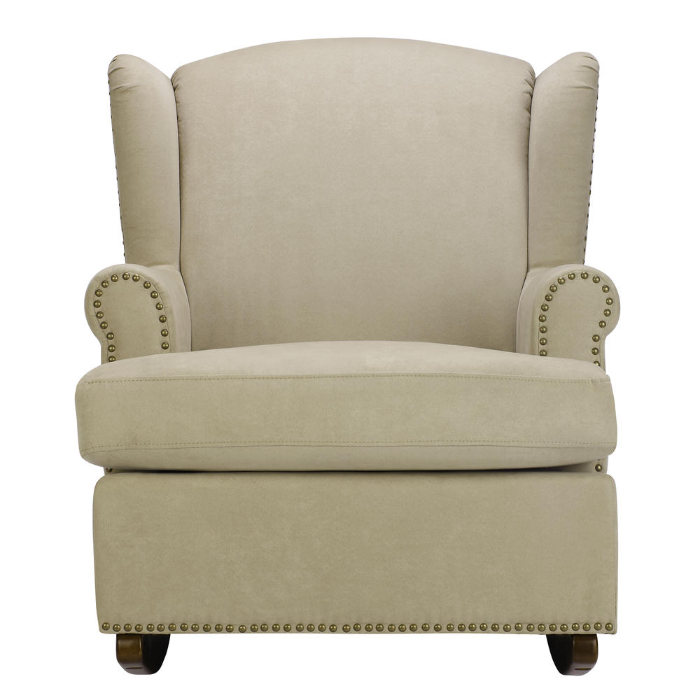 Dorel Harlow Wingback Rocker Chair with Nailheads, Multiple Colors