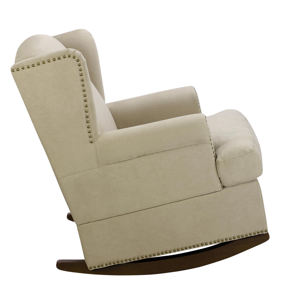 Dorel Harlow Wingback Rocker Chair with Nailheads, Multiple Colors