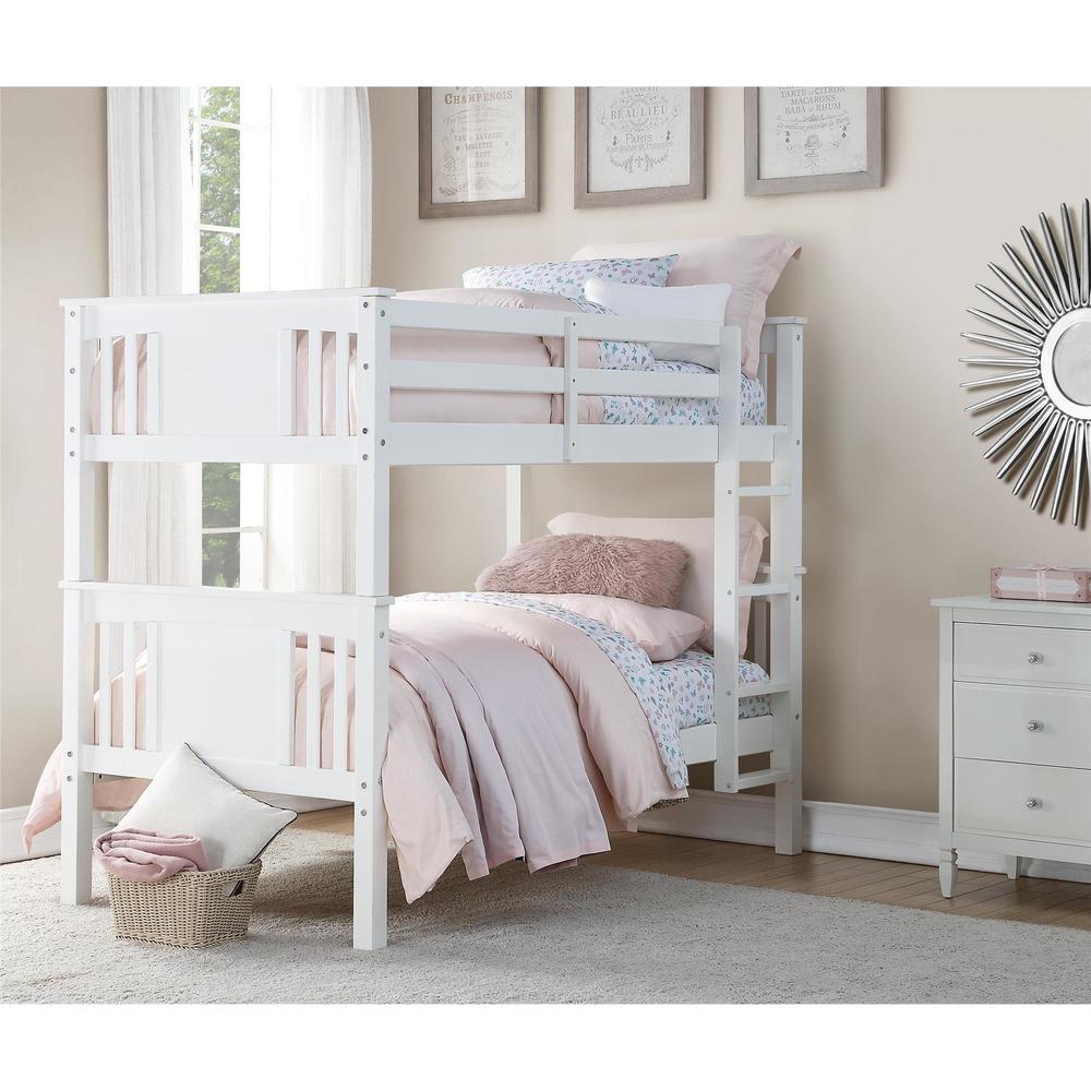 Dorel Home Furnishings Dylan White Twin Bunk Bed