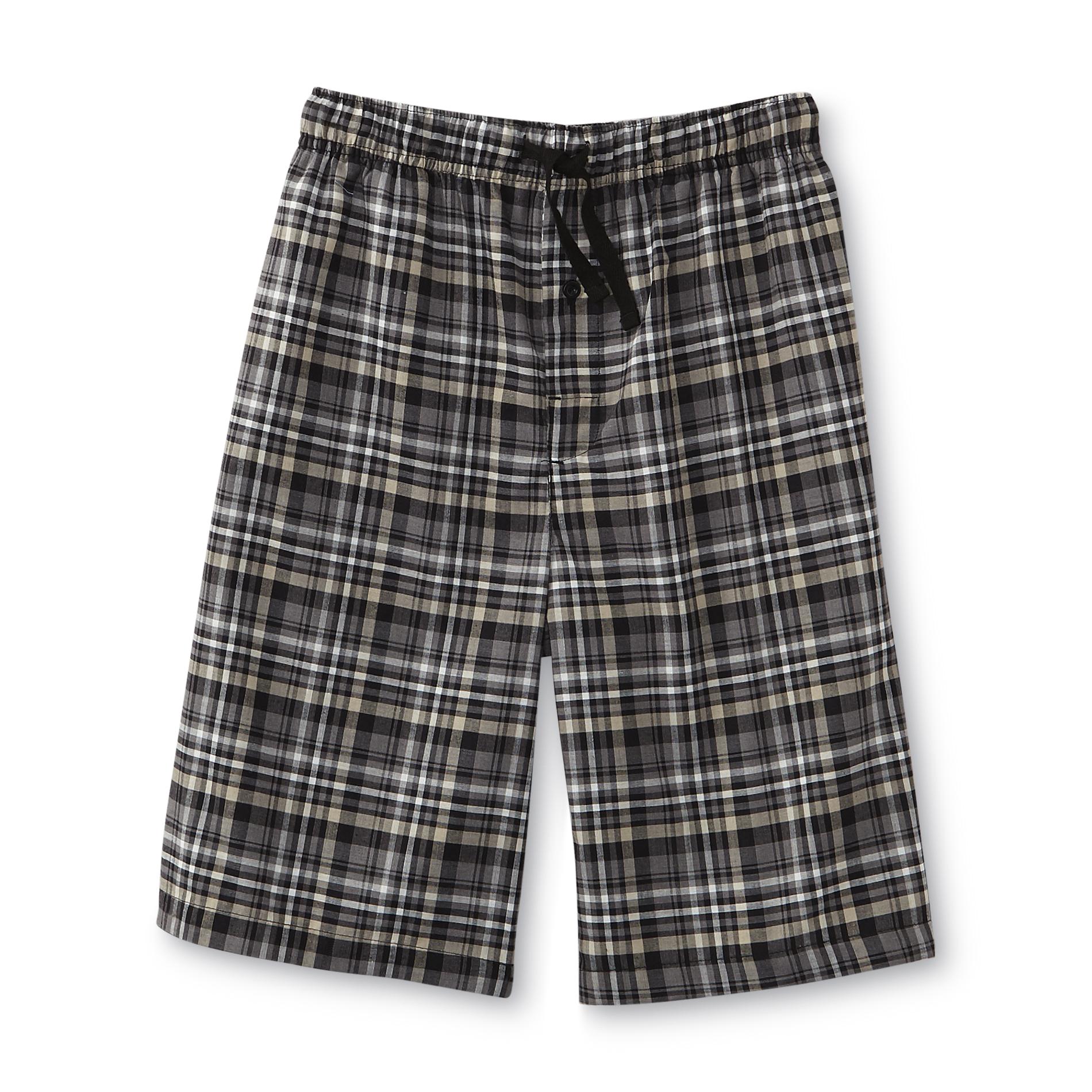 Basic Editions Men's Pajama Shorts - Plaid