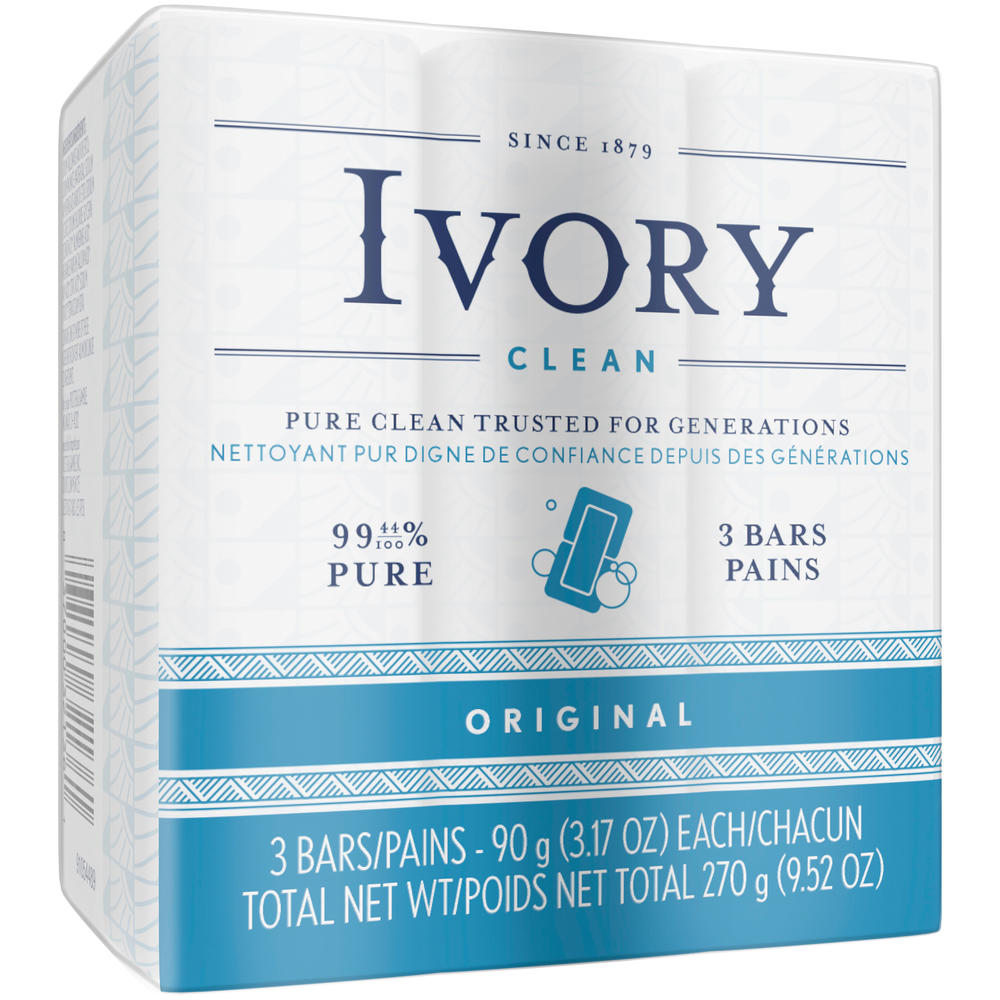 Ivory Bar Soap, 3 - 3.1 oz (90 g) bars [9.5 oz (270 g)]