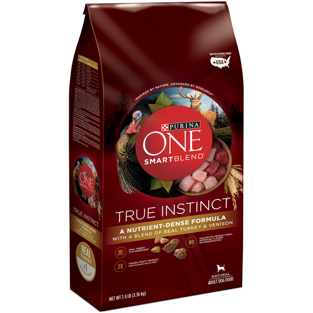 Purina ONE SmartBlend True Instinct with Real Turkey & Venison Adult Premium Dog Food 7.4 lb. Bag