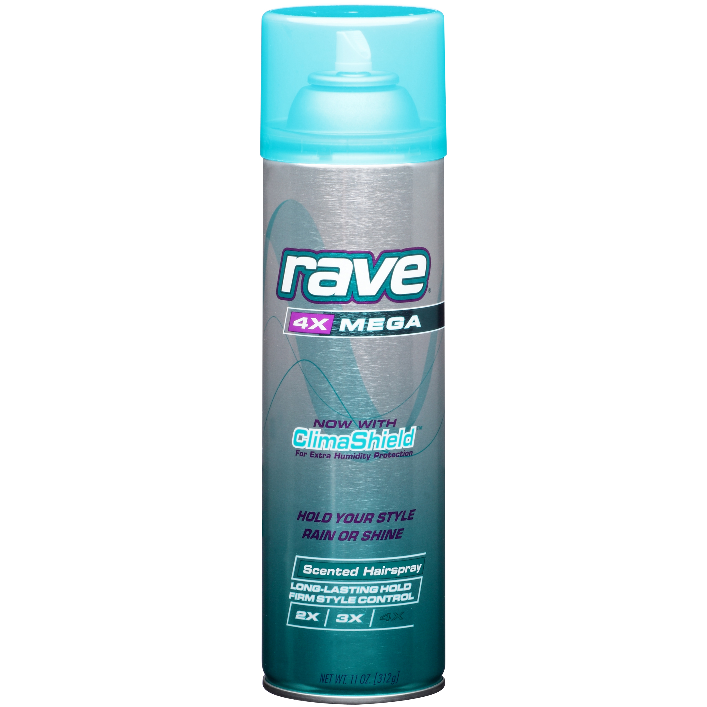 Rave Hairspray, 4x Mega Scented, 11 oz (312 g)