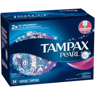 Pearl Tampons Plastic Ultra Absorbency Unscented 36 Tampons