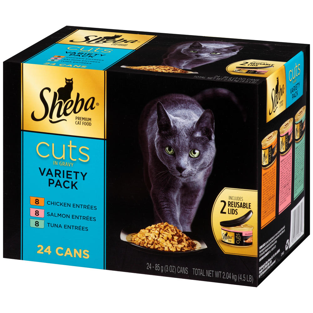 Sheba Wet Cat Food, Variety Pack Cuts in Gravy, 24 - 85g (3 oz) cans, Net Wt 2.04 kg (4.5 lb)