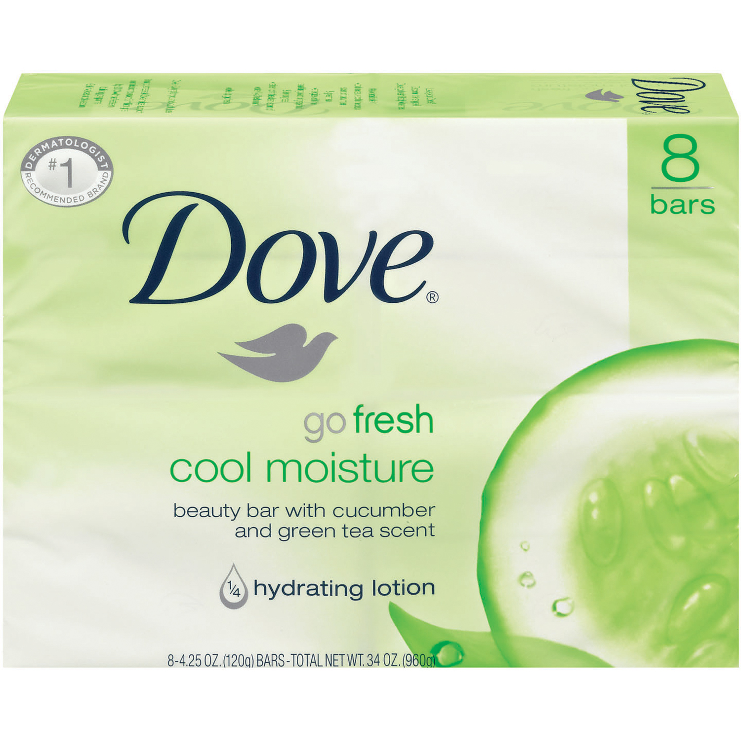Dove Go Fresh Cool Moisture W/Cucumber & Green Tea Scent 1/4 Hydrating