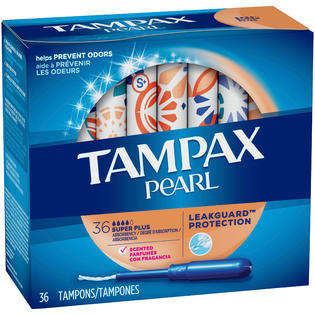 Pearl Tampons Plastic Super Plus Absorbency Fresh Scent 36 Tampons