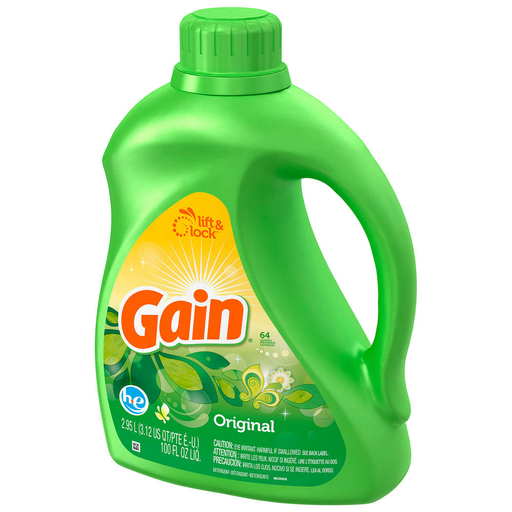 Gain FreshLock, Liquid Detergent, HE, Original, 100 fl oz (3.12 qt) 2.95 lt