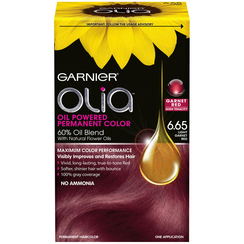 Garnier Oil Powered Permanent Haircolor, 6.65 Light Garnet Red, 1 kt.