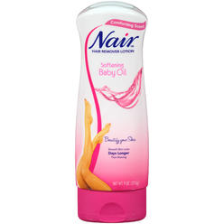 Nair Hair Remover Lotion, For Legs & Body, Baby Oil, 9 oz (255 g)