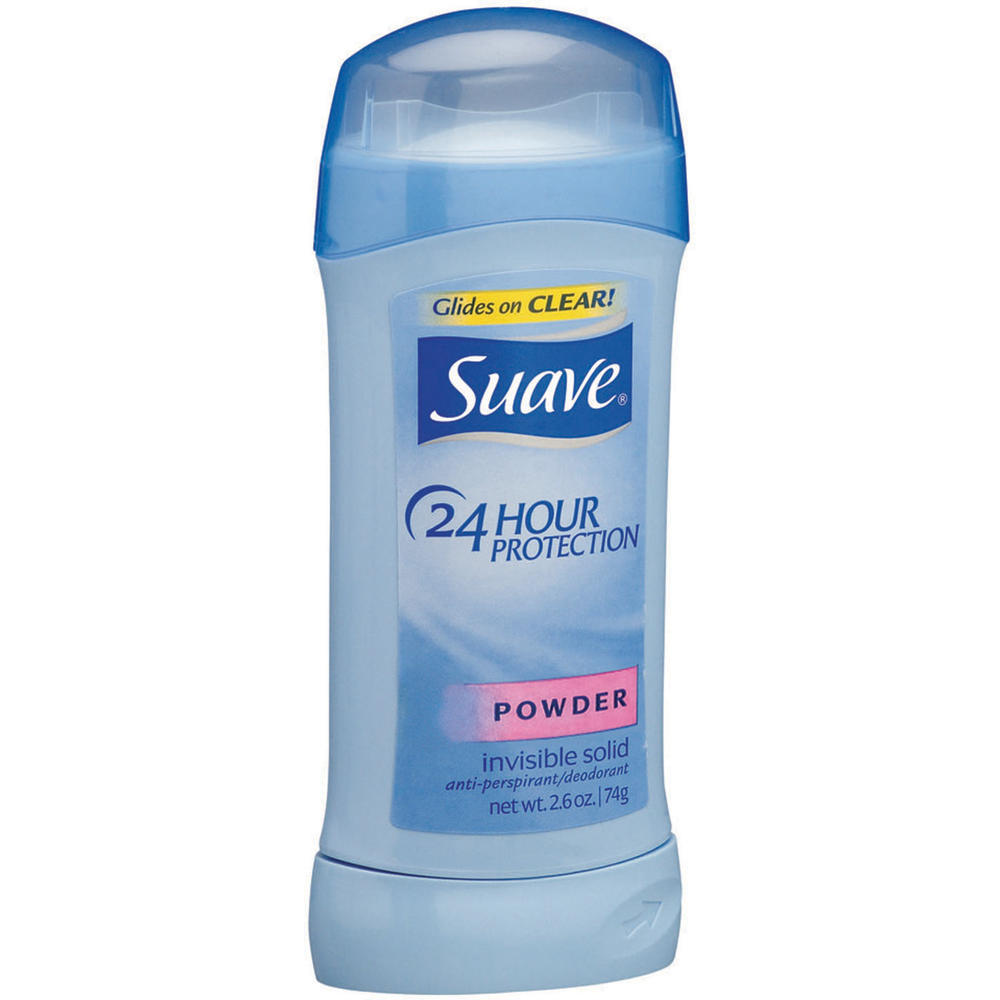 Suave 24 Hour Protection Anti-Perspirant/Deodorant, Invisible Solid, Powder, 2.6 oz (74 g)