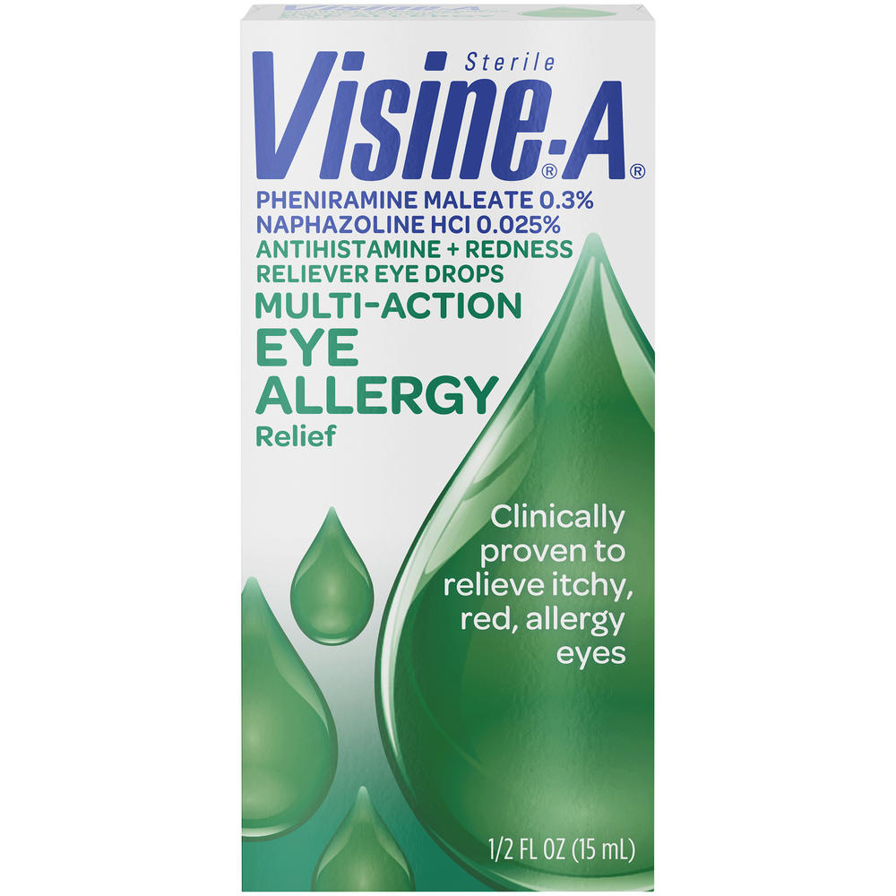 Visine  -A Antihistamine + Redness Multi-Action Eye Allergy Reliever Eye Drops, .5 Fl. Oz