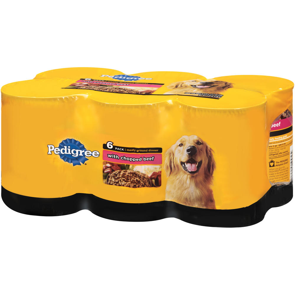 Pedigree Chopped Beef Moist Dog Food 6 13.2 Ounce Packages