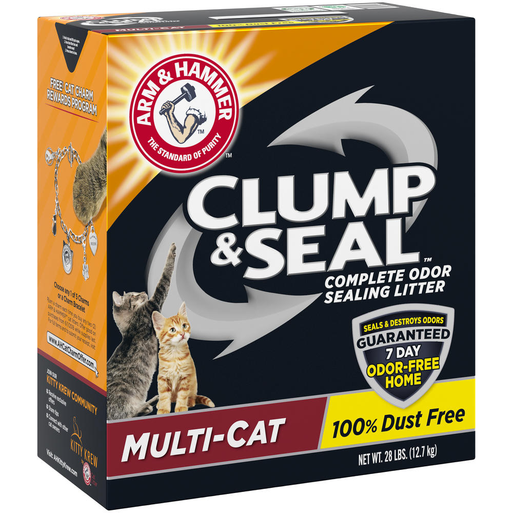 Arm & Hammer Clump & Seal Multi-cat Litter, 28 lbs