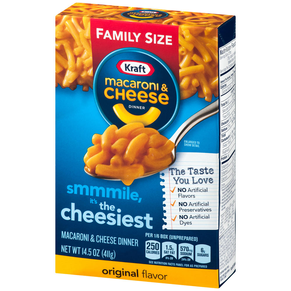 Kraft Macaroni & Cheese Dinner, Original Flavor, Family Size, 14.5 oz (411 g)
