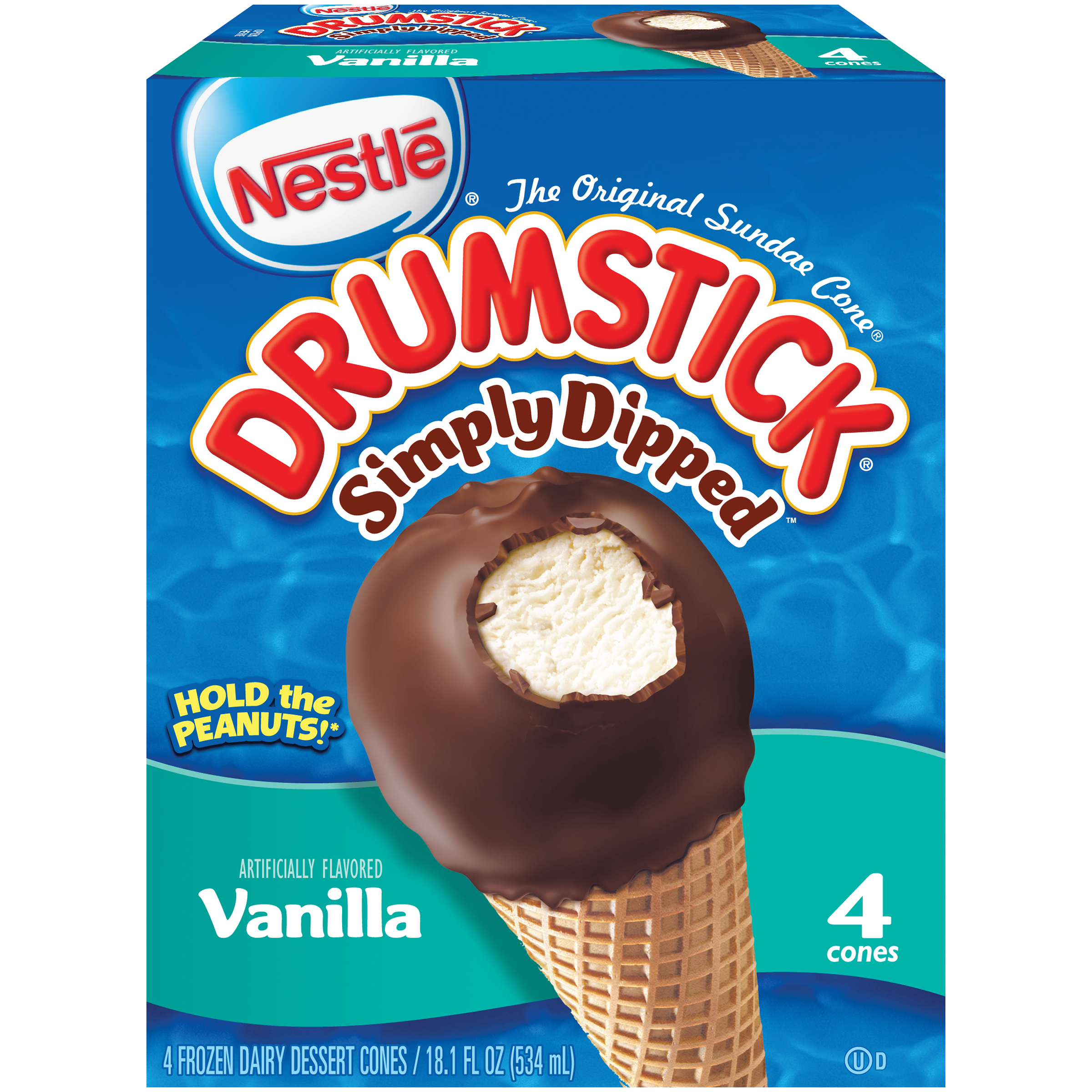 Nestle Drumstick Simply Dipped Vanilla Ice Cream cones [18.1 fl oz (534 ml)]