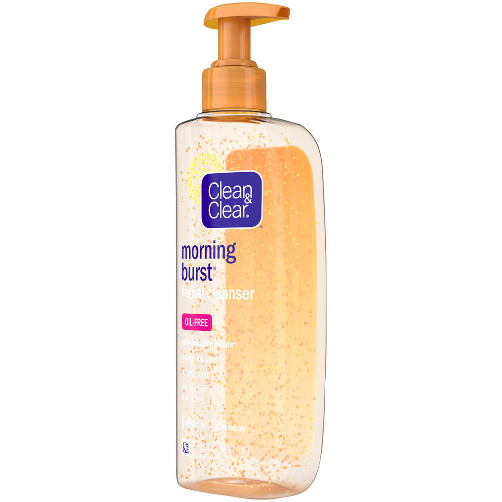 Clean & Clear Morning Burst Facial Cleanser, Oil- Free, with Bursting Beads, 8 fl oz (240 ml)
