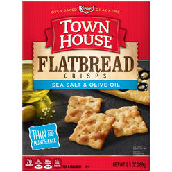Town House Keebler Town House Sea Salt & Olive Oil Flatbread Crisps Crackers
