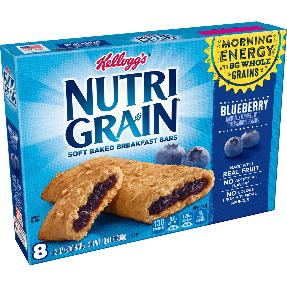 Kellogg's Nutri-Grain Cereal Bars, Blueberry, 8 - 1.3 oz (37 g) bars [10.4 oz (296 g)]