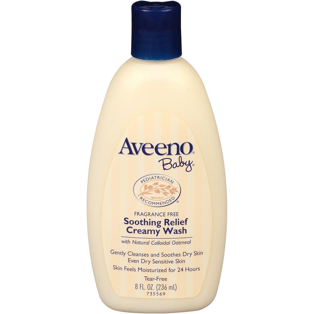 Aveeno Baby Creamy Wash, Soothing Relief  with Natural Colloidal Oatmeal, Fragrance Free, 8 fl oz (236 ml)