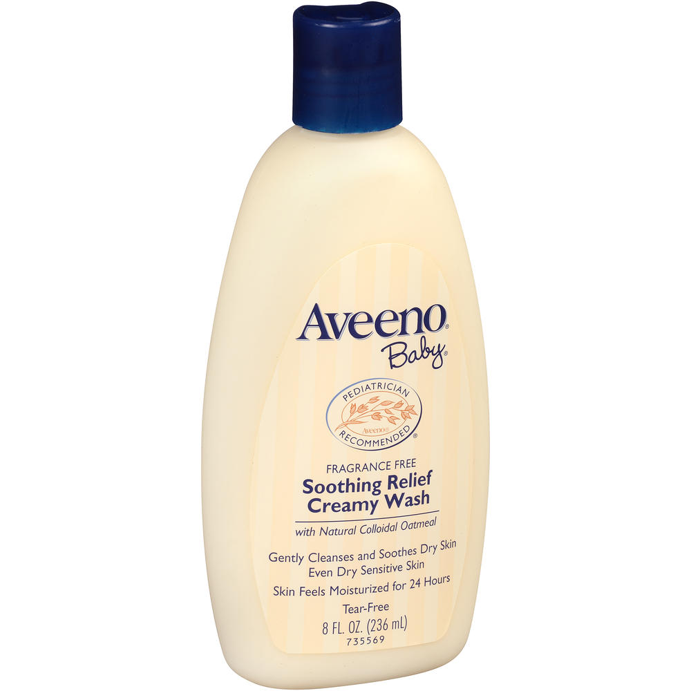 Aveeno Baby Creamy Wash, Soothing Relief  with Natural Colloidal Oatmeal, Fragrance Free, 8 fl oz (236 ml)