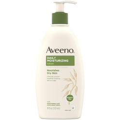 Aveeno Daily Moisturizing Body Lotion with Soothing Oat and Rich Emollients, Fragrance-Free, 18 Fl Oz