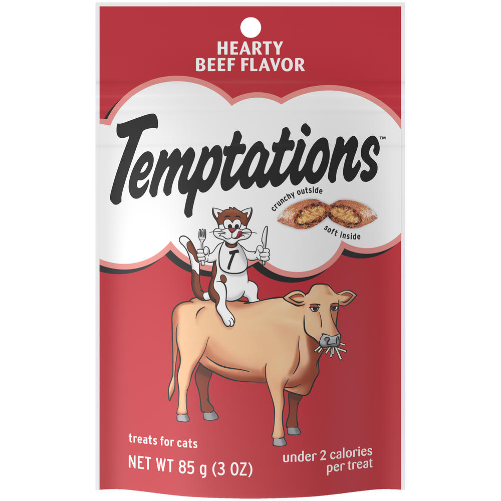 Whiskas Temptations Treats for Cats, Hearty Beef, 3.0 oz (85 g)