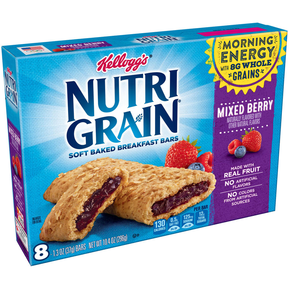 Kellogg's Nutri-Grain Cereal Bars, Mixed Berry, 8 - 1.3 oz (37 g) bars [10.4 oz (296 g)]